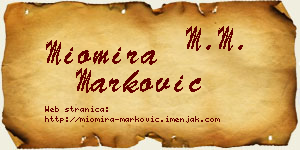 Miomira Marković vizit kartica